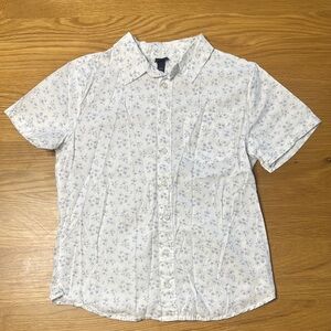 Boy’s White Floral Short Sleeve Shirt
